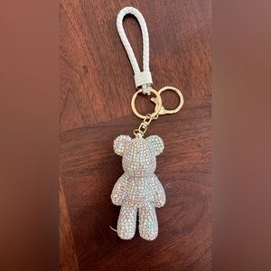Sparkling Bear Keychain with Gold Accents